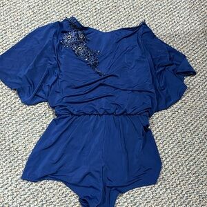 Fairly new blue lyrical costume, customized with applique